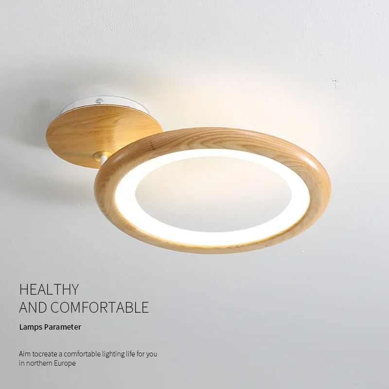 Lampe circulaire moderne en rondins pour salon