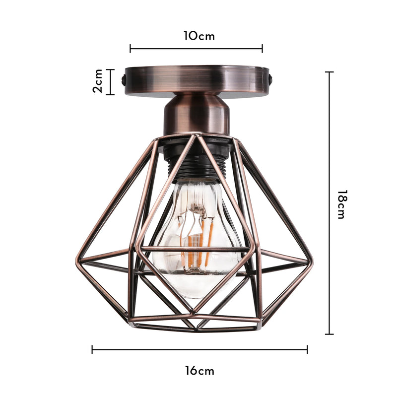 plafonnier encastré rustique industriel vintage en métal pour intérieur créatif