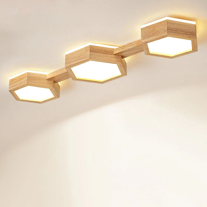 plafonnier led en bois pour décoration intérieure moderne