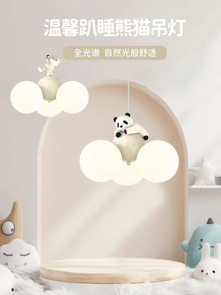 suspension moderne lune créative pour chambre enfant panda