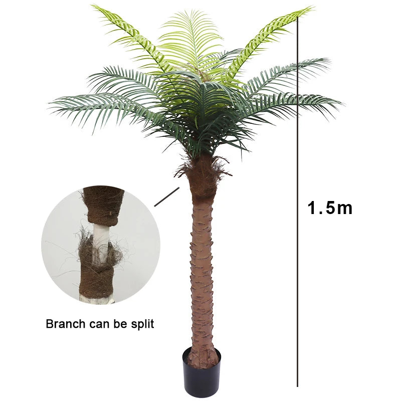 cocotier artificiel grande plante verte pour décoration intérieure