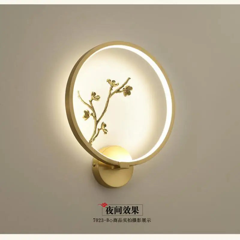 applique murale led traditionnelle chinoise en cuivre pour intérieur décoratif