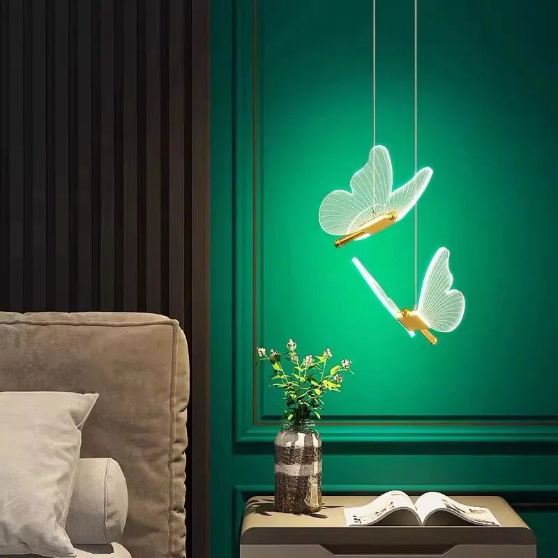 lustre papillon lumineux pour chambre d'enfants créative