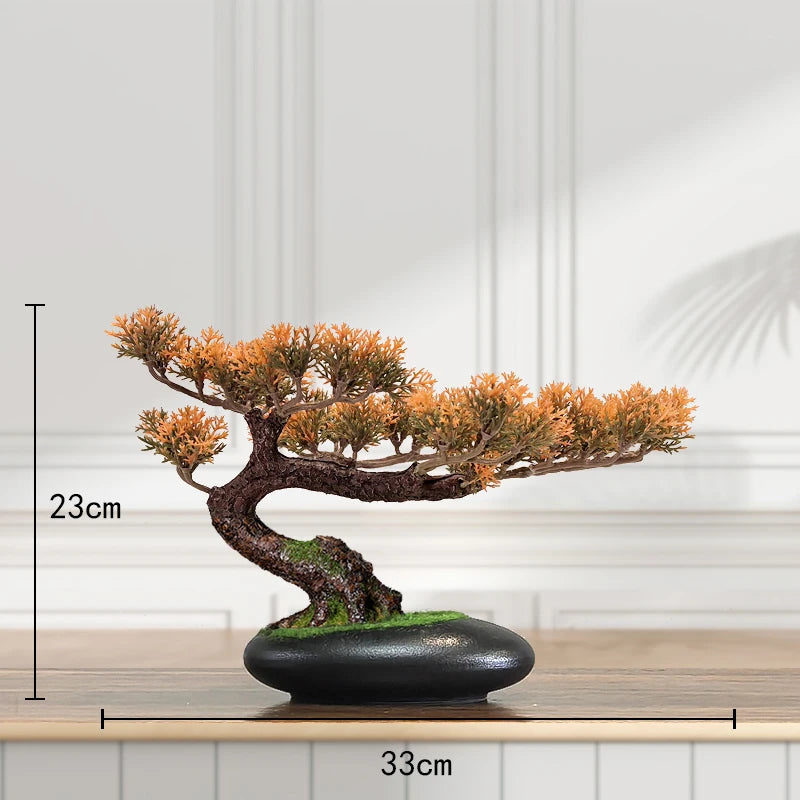 décoration intérieure faux arbre bonsaï style chinois pour un paysage apaisant