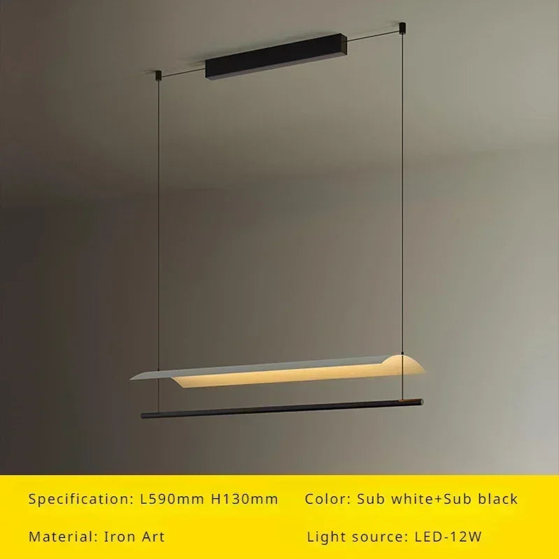 lustre suspendu moderne nordique éclairage design long et simple