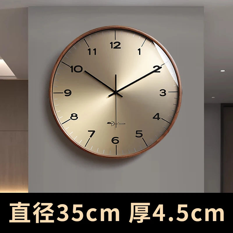 horloge murale moderne en bois massif pour décoration intérieure