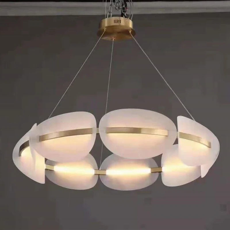 lustre nordique led en acrylique avec design de pétale