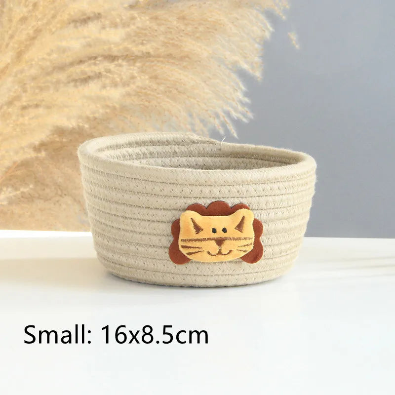 panier de rangement tissé animaux pour jouets et divers objets