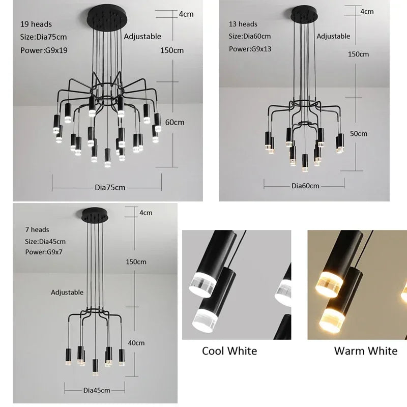 plafonnier moderne créatif à LED pour décoration intérieure