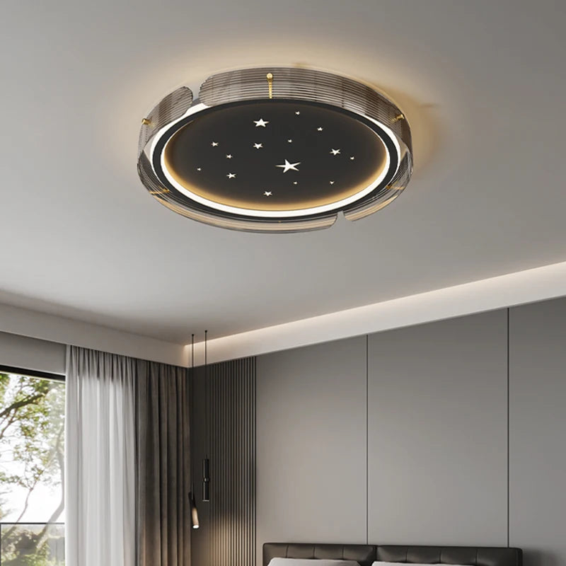 plafonnier led minimaliste avec ciel étoilé et design haut de gamme