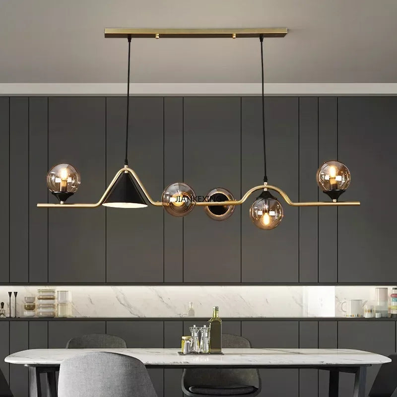 lustre led en verre pour bar et décoration de maison