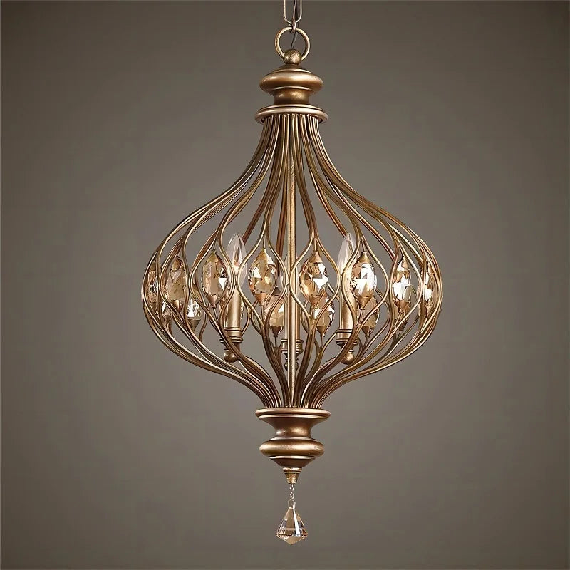 lustre rétro français en cristal style vintage pour villa