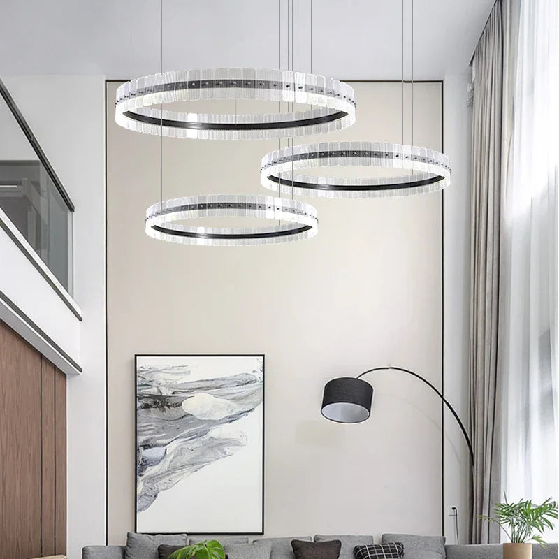 Italy Chandelier Acrylic Luxury Pendant Lamp LED Hanging Light  Living Dining Room Bedroom