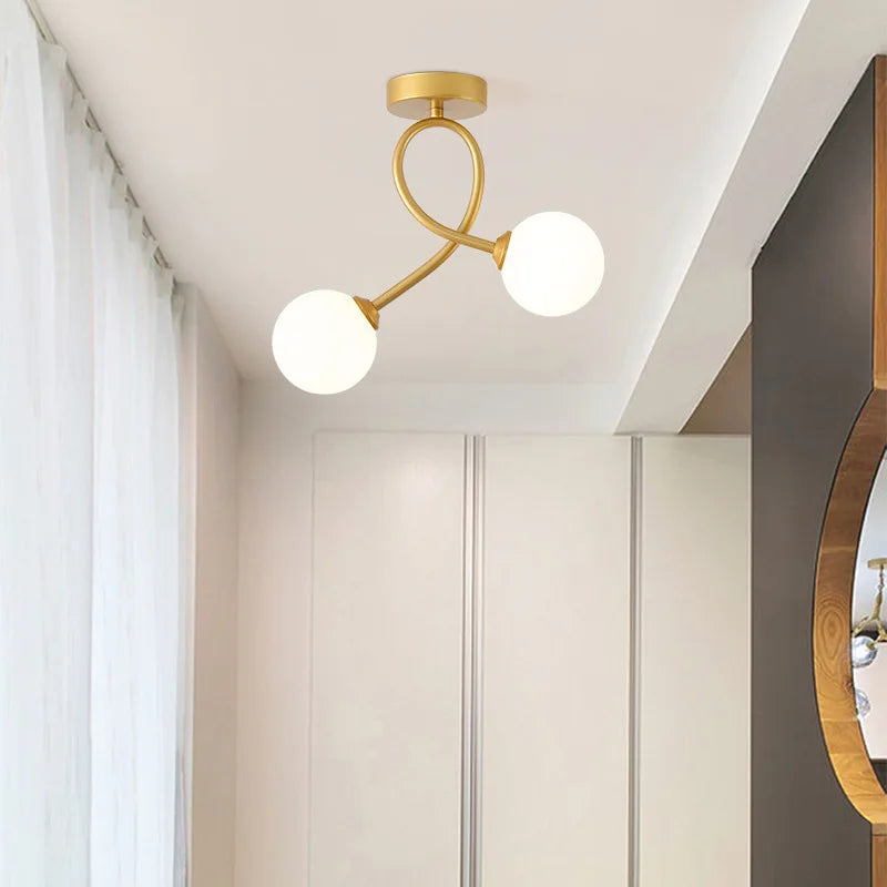 plafonnier moderne minimaliste en verre éclairage intérieur