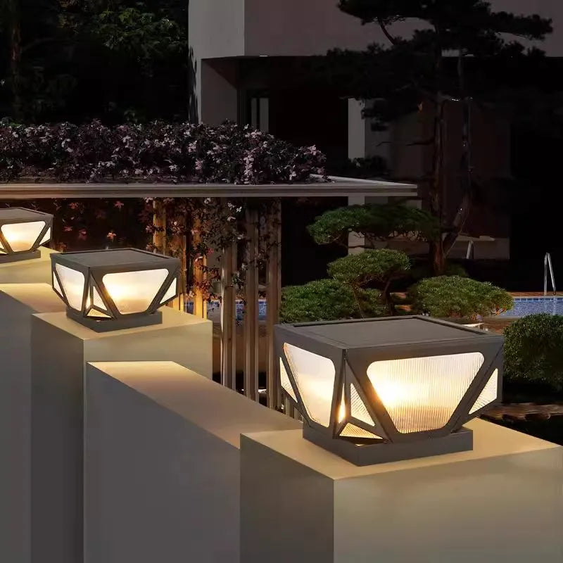 pilier lumière solaire extérieure étanche pour jardin villa