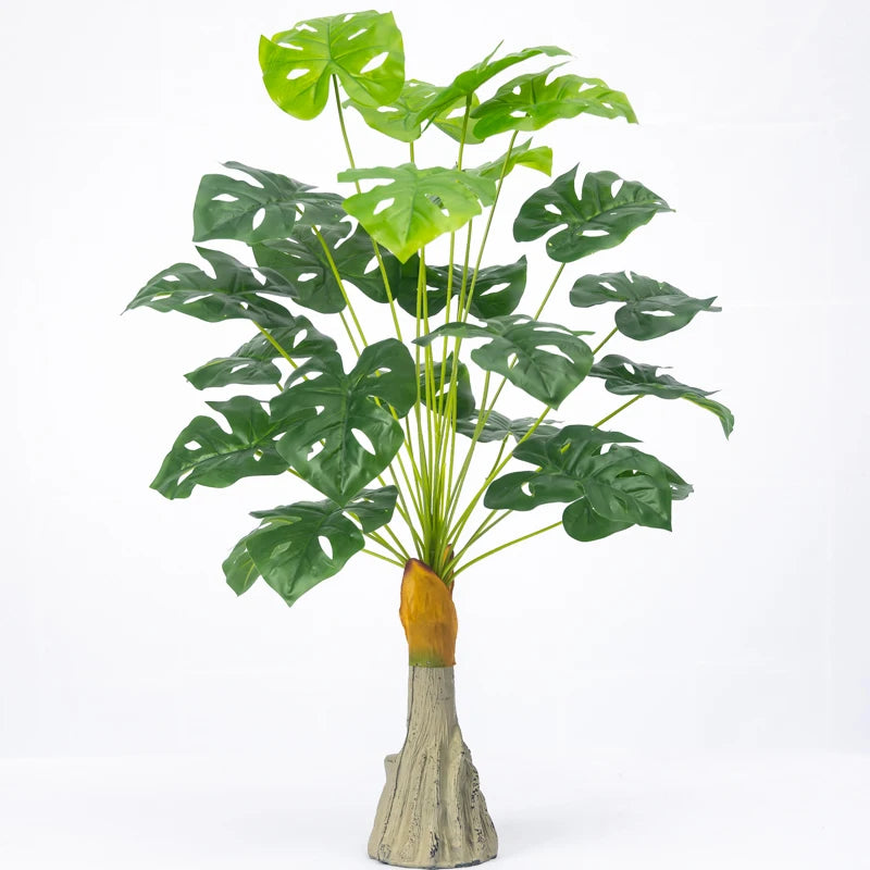 grandes plantes artificielles palmier tropical feuilles de monstera déco extérieure