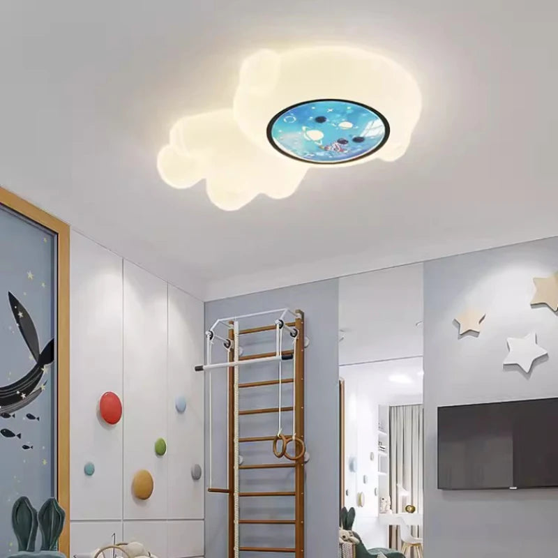 plafonnier étoilé pour chambre enfant thème astronautes et rêves