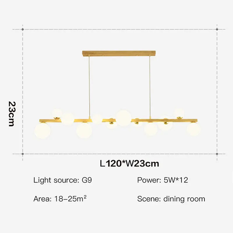 lustre moderne à led imitation fer et bois décoratif