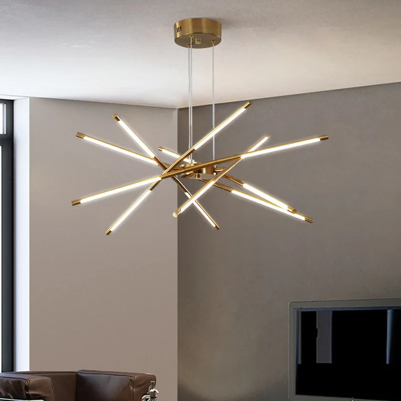 lustre design en forme de bâton led pour décoration intérieure