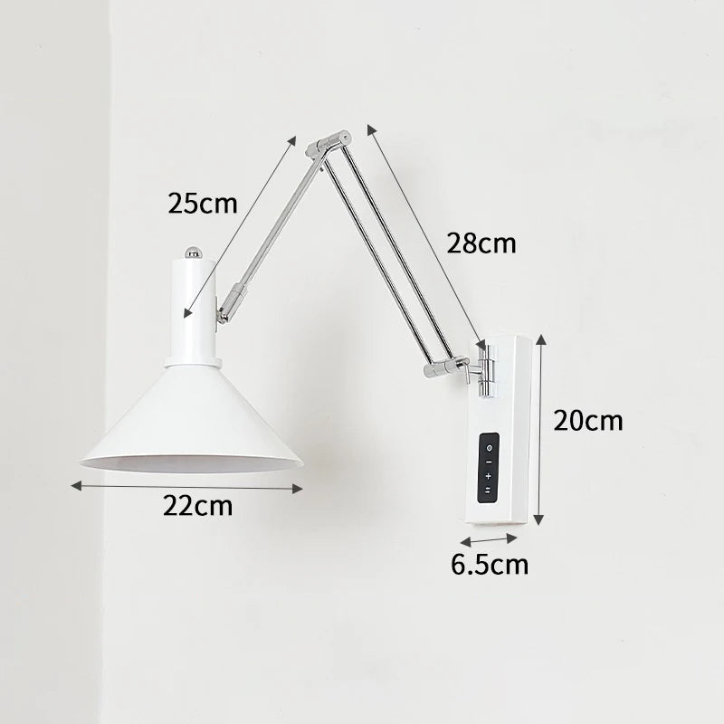 applique à culbuteur lampe led à intensité variable bauhaus projecteur spectre complet