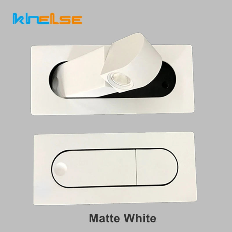 3W Embedded LED Wall Lamp 350 Rotation Adjustable Bedside Hotel Headboard Reading Light Bedroom Foldable Decor Sconce AC85-265V