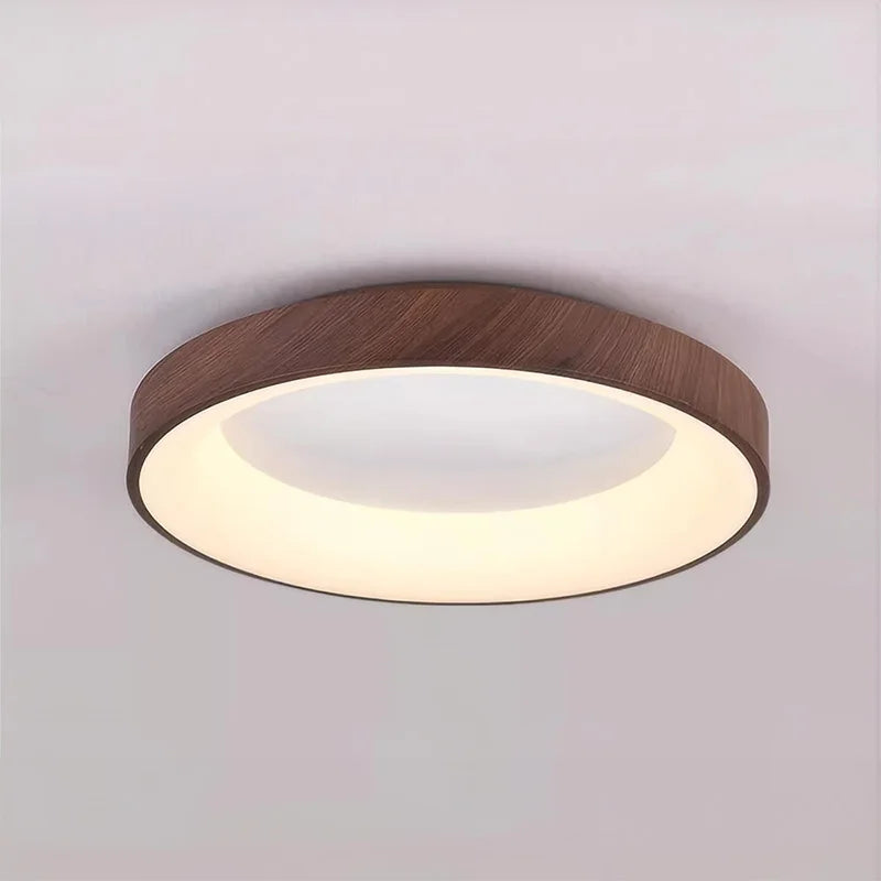 Walnut Color Water Transfer Printing, Modern Minimalist Wabi-Sabi, Ceiling Light for Living Room, Dining Room, Bedroom, Study