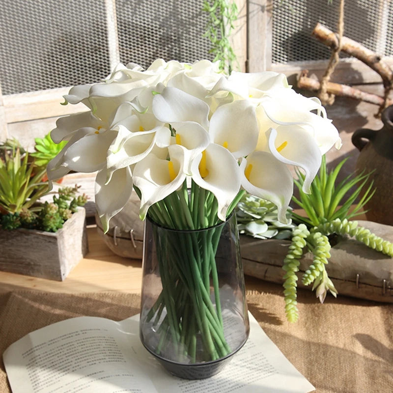 lot de fleurs artificielles lys calla pour mariage et décoration