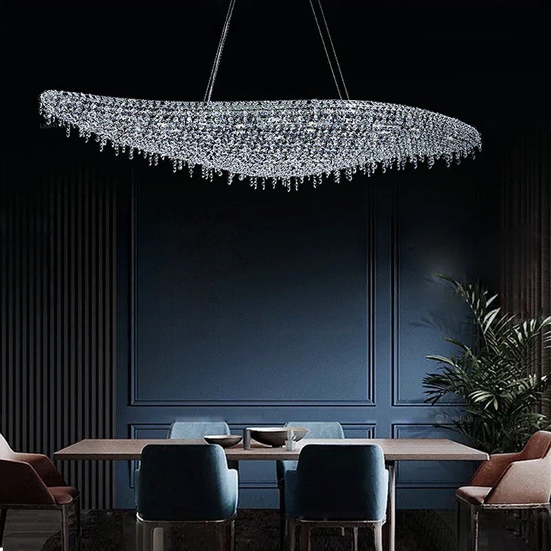 lustre en cristal décoratif pour éclairage intérieur élégant