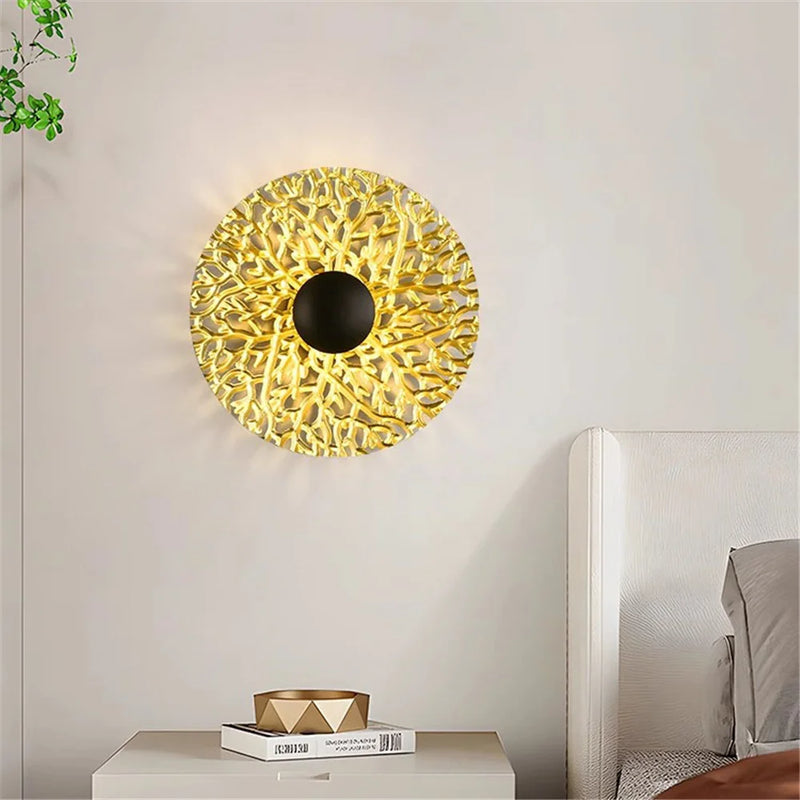 applique murale LED ronde en métal nordique décoratif pour intérieur moderne