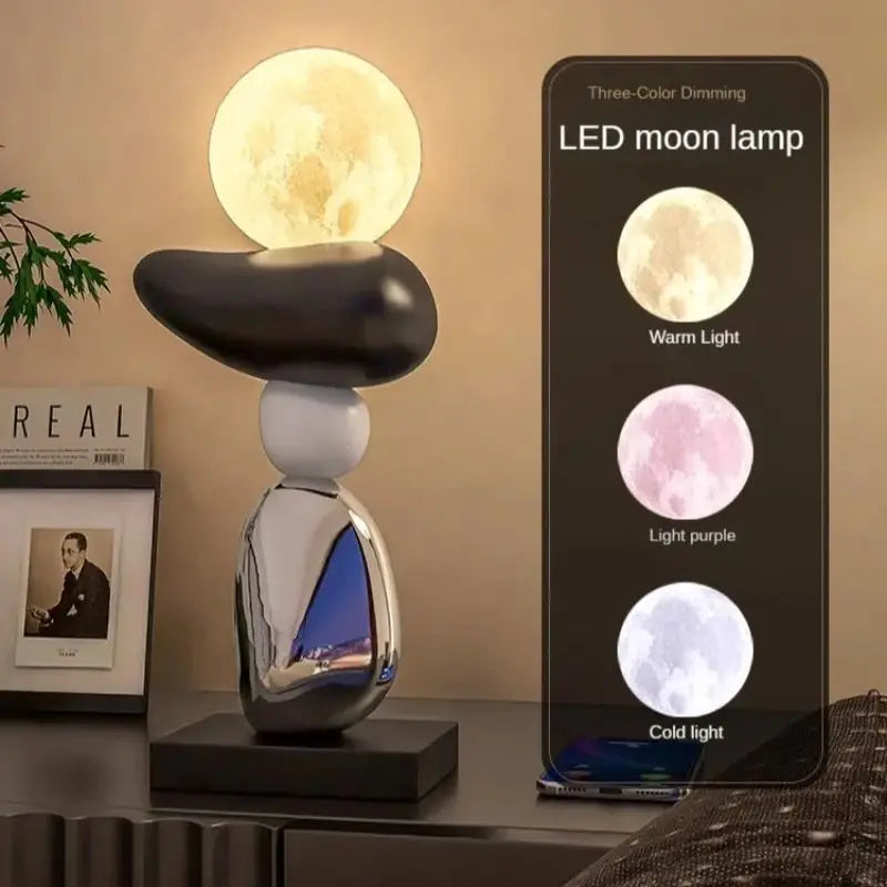 lampe à poser en pierre pour ambiance relaxante et décorative