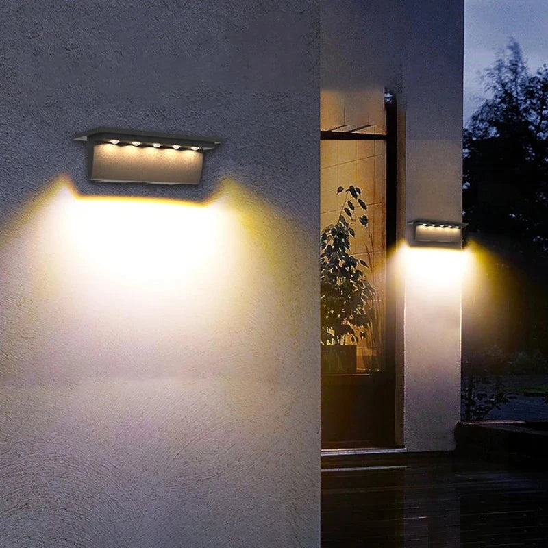 lot de 2 appliques solaires extérieures 5 led étanches intelligentes