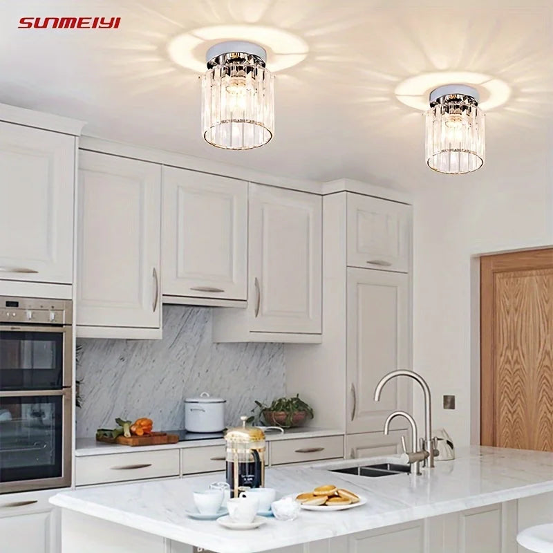 SUNMEIYI-Silver Modern Ceiling Light Lamp for Kitchen, Living Room, Home Decoration, Dining Room, Hallway