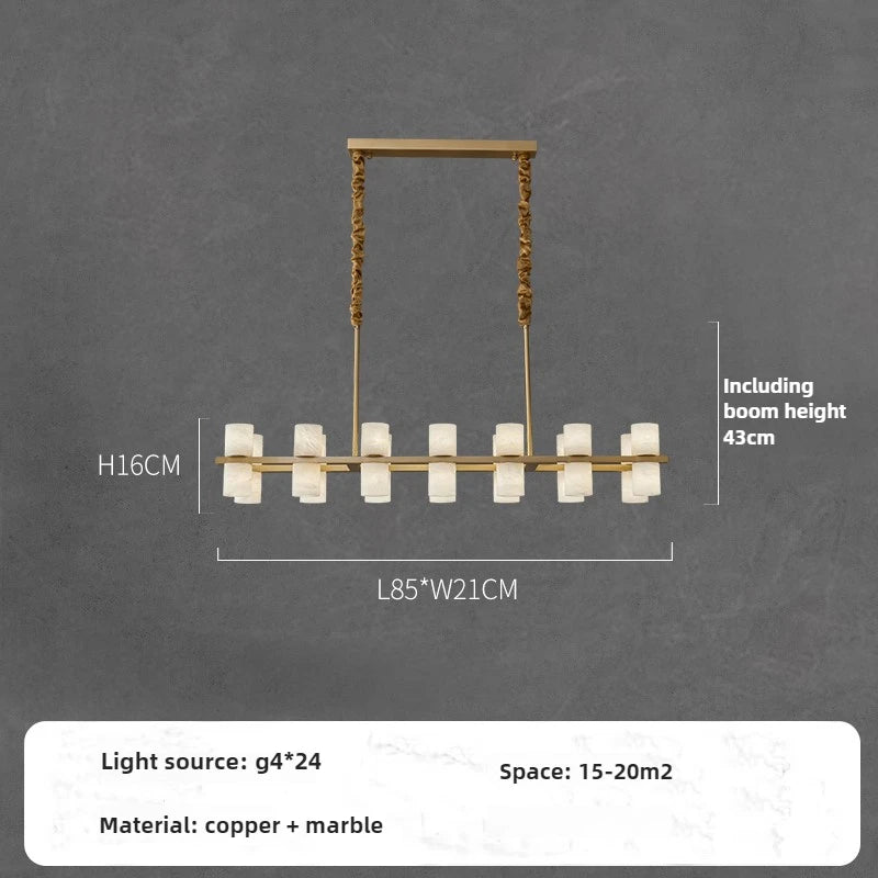 suspension postmoderne en cuivre et marbre design minimaliste