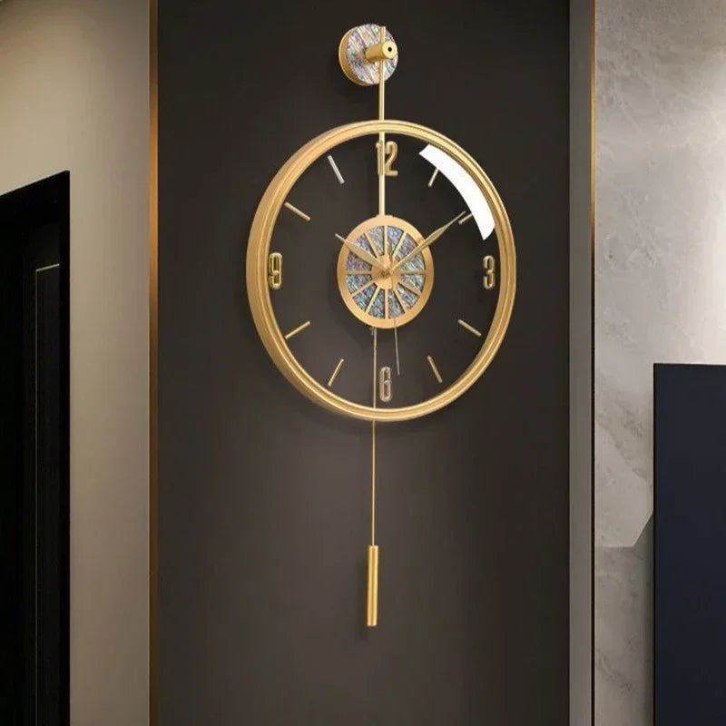 horloges murales de luxe modernes et silencieuses pour décoration créative