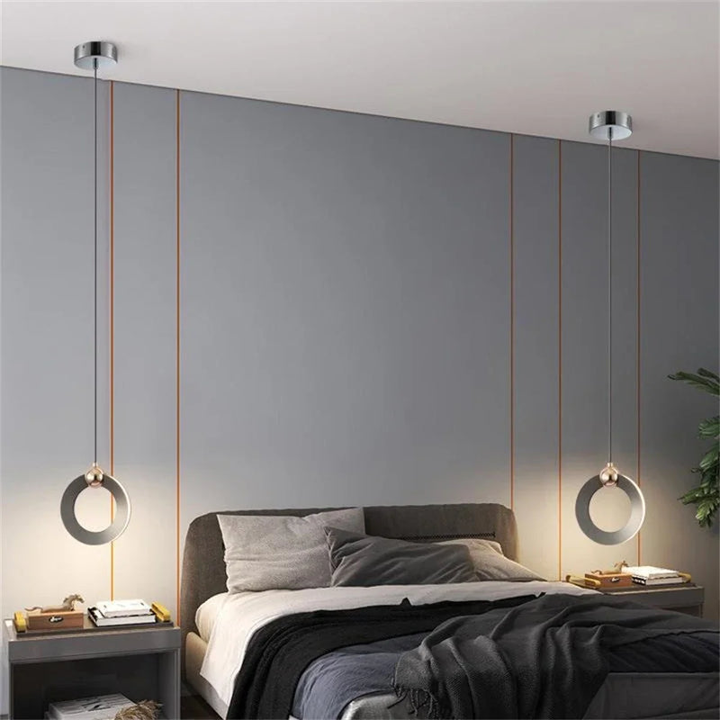 Lamp Modern LED Pendant Light Fixtures, Ring Pendant Lighting For Bedroom Bathroom Living Room, Small Hanging Pendant Light