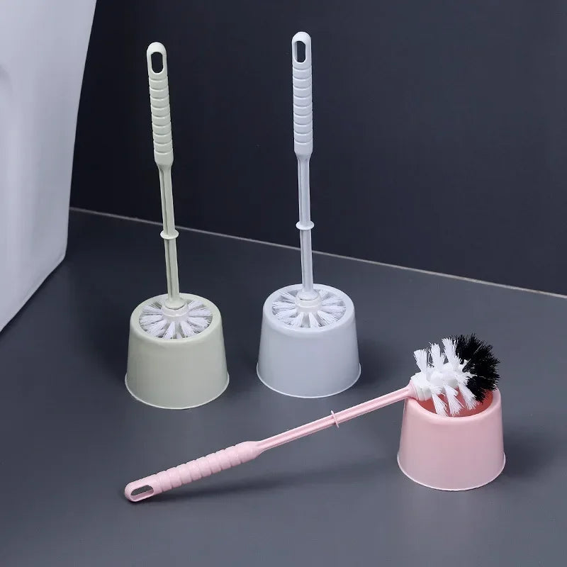 brosse de toilette avec support et poils souples pour nettoyage rapide