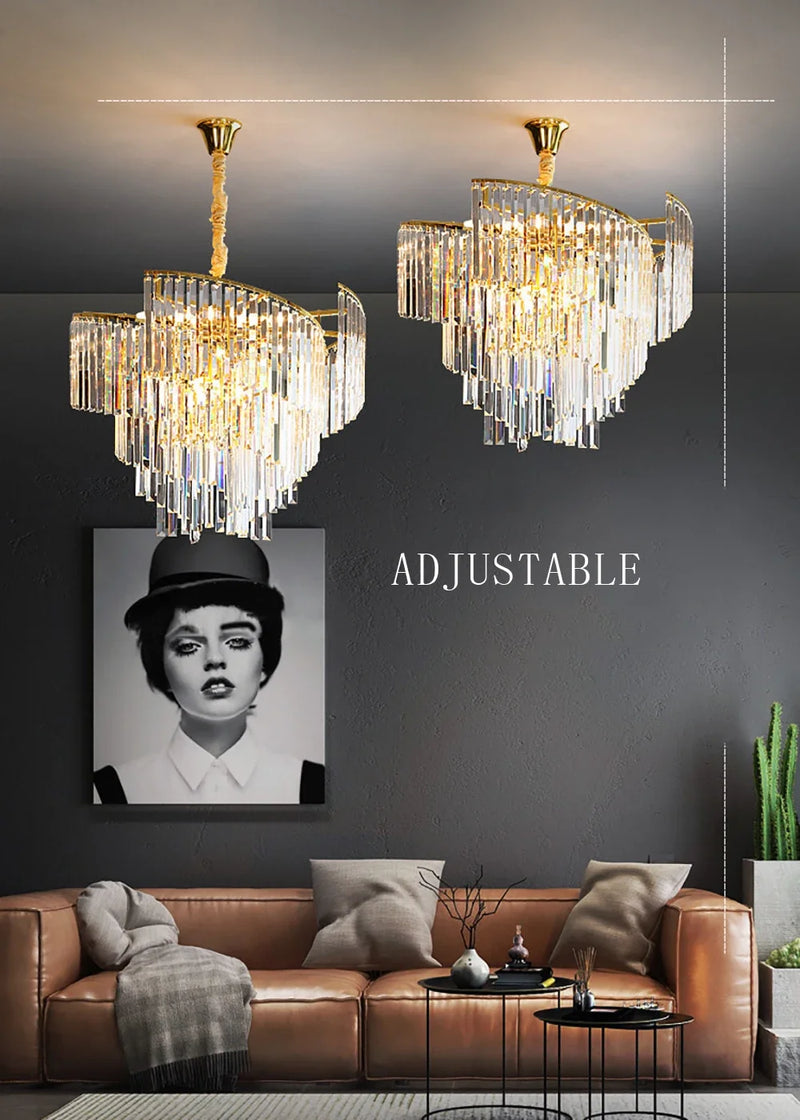 lustre en cristal design dimmable pour une ambiance élégante