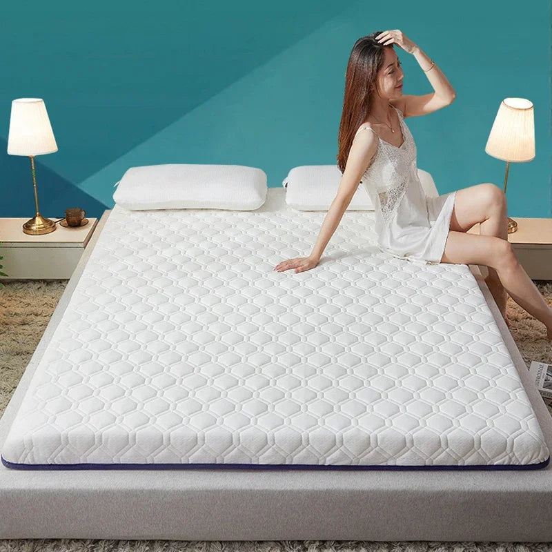 matelas tatami pliable épais en coton antidérapant pour lit simple ou double