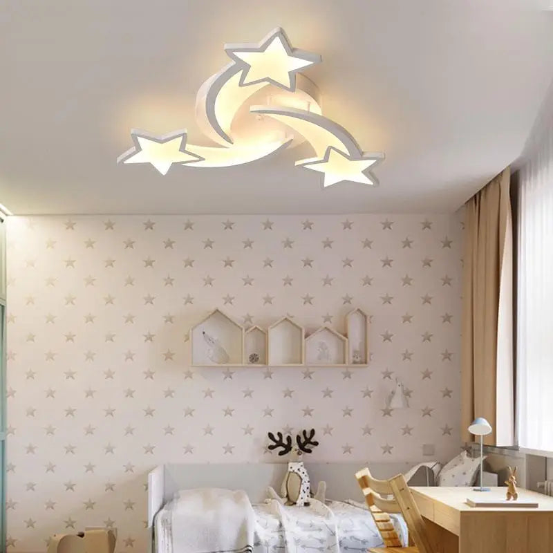 Étoile Led plafonniers acrylique lustres lampe pour enfants garçon et fille chambre salon salle à manger Design intérieur lumières