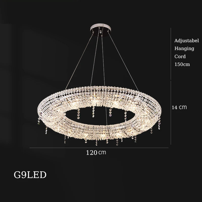 lustre en cristal décoratif pour éclairage intérieur élégant