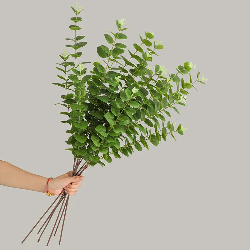 branche d'arbre d'eucalyptus en soie pour décoration intérieure