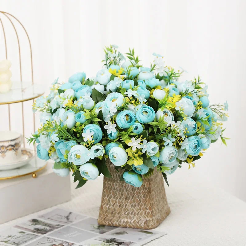 bouquet de roses artificielles en soie pour décoration élégante