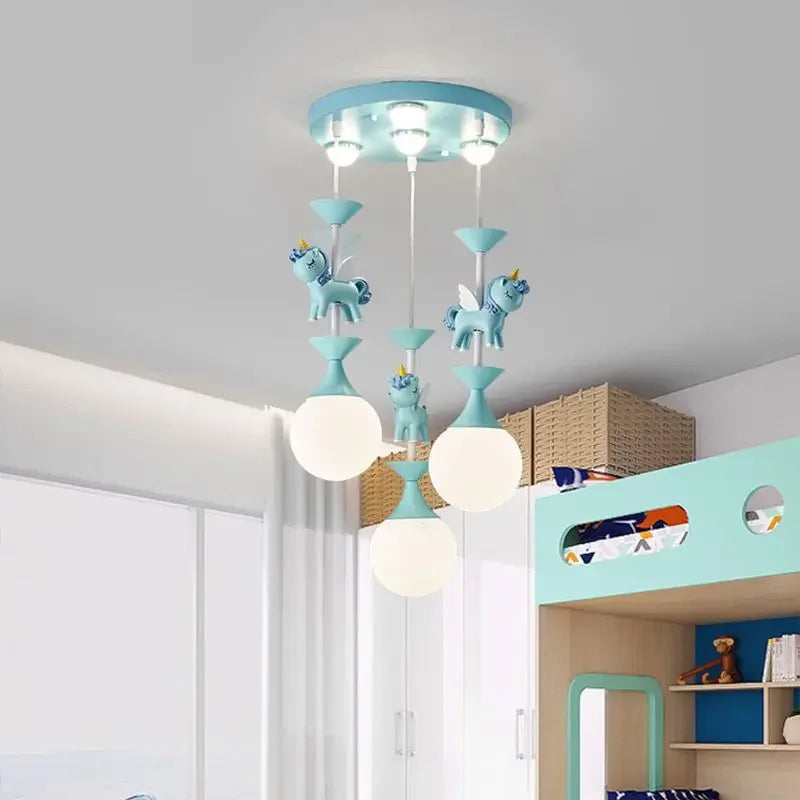 lustre led moderne carrousel pour enfants style princesse