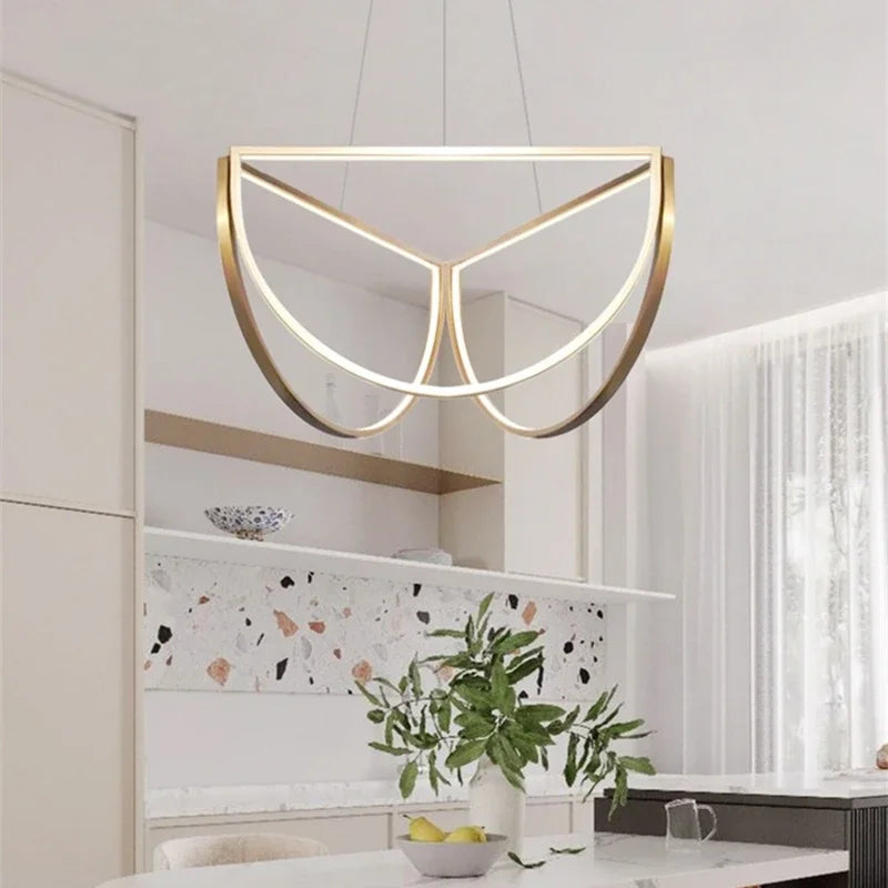 lustre nordique en acier inoxydable pour intérieur moderne