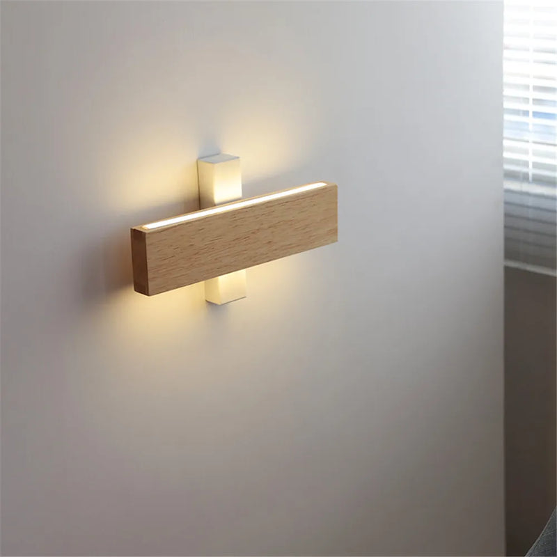 applique murale led en bois design moderne pour intérieur