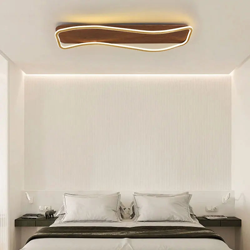 plafonnier led moderne en bois pour décoration intérieure