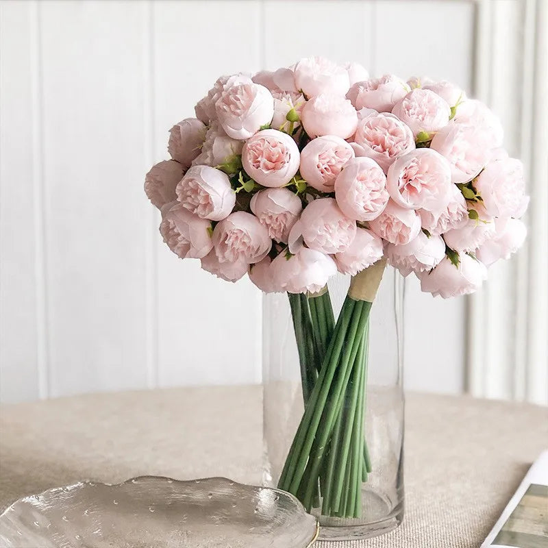 27 têtes de pivoines artificielles pour décorations de mariage et DIY