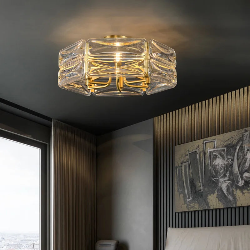 lustre nordique en cuivre led élégant pour décoration intérieure