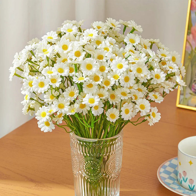 60 têtes de marguerites artificielles pour décorations diverses