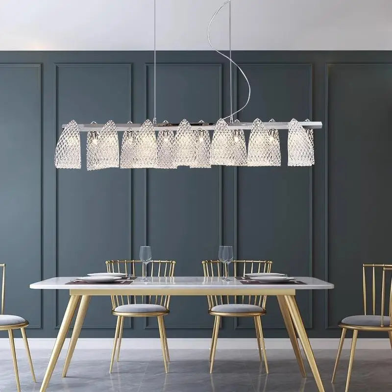 lustre minimaliste en verre design floral pour intérieur moderne